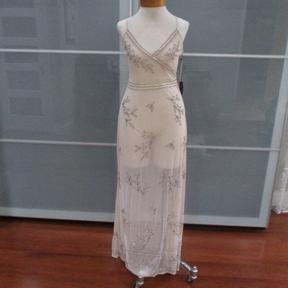 Forever 21 Contemporary Sheer Beaded Spaghetti Strap Maxi Dress